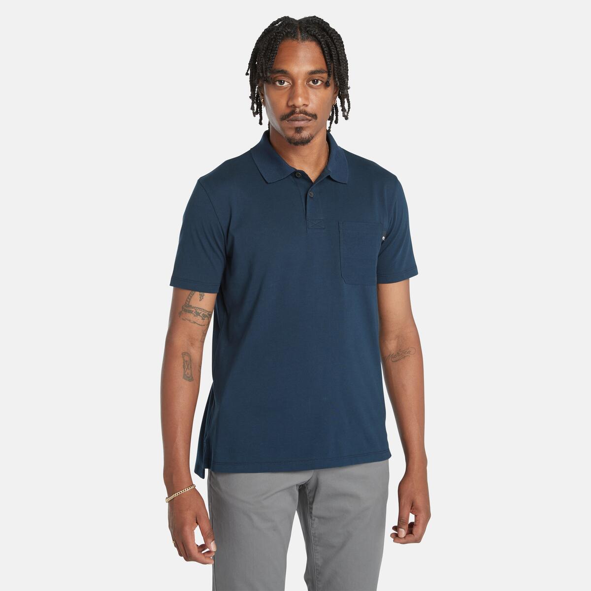 Men's Chest Pocket Jersey Polo Shirt - Timberland - Hong Kong