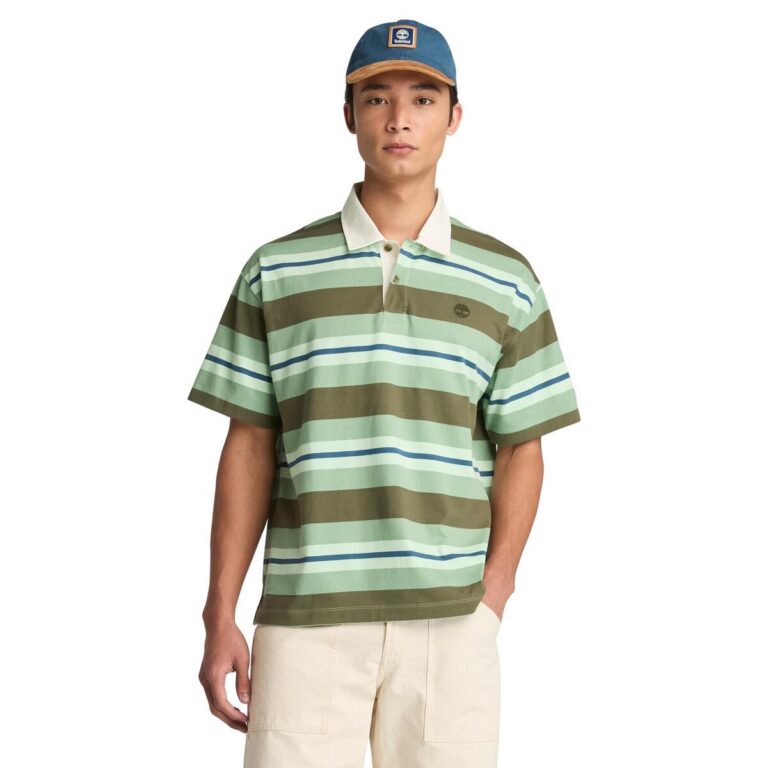 Men’s Short-Sleeve Striped Rugby Polo